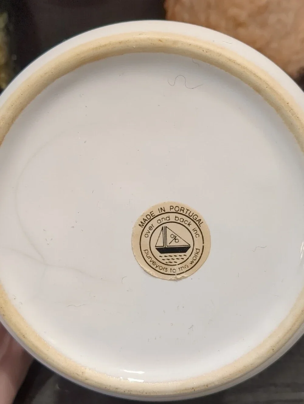 Over and Back Inc. Botanical Ceramic Canister with Lid Vintage Made In Portugal